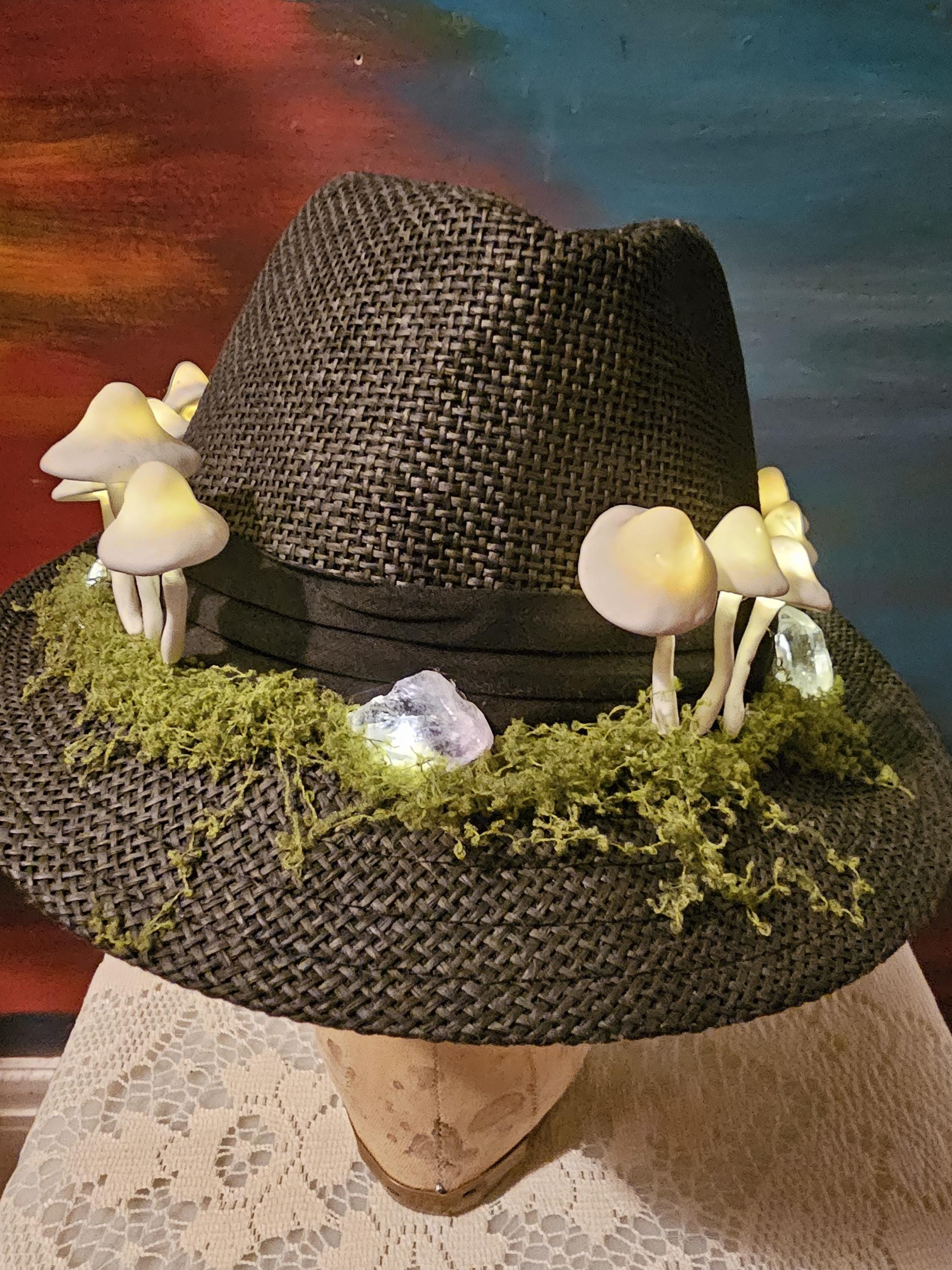 Light up Crystal and Mushroom Hat - Etsy display picture 2