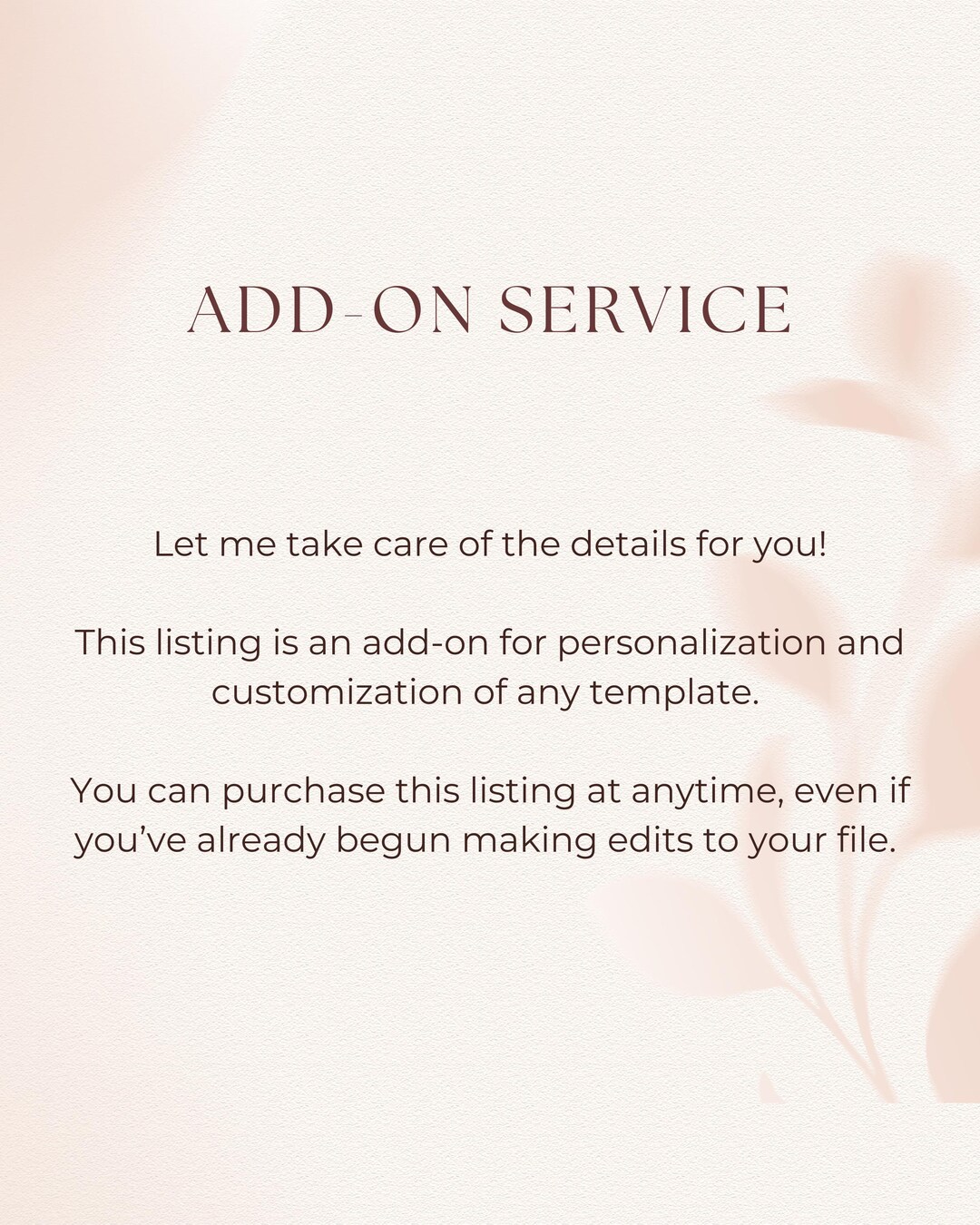 Personalization and Customization Add-on Service for Any Template - Etsy
