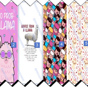 Llama Pack 01 Pen Wrap Waterslide Digital Download, Sublimation Template, 6 Pack Bundle File Set, Epoxy Pen Wrap