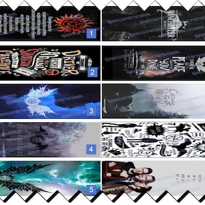 Supernatural Pack 01 Pen Wrap Waterslide Digital Download, Sublimation Template, 10 Pack Bundle File Set, Epoxy Pen Wrap