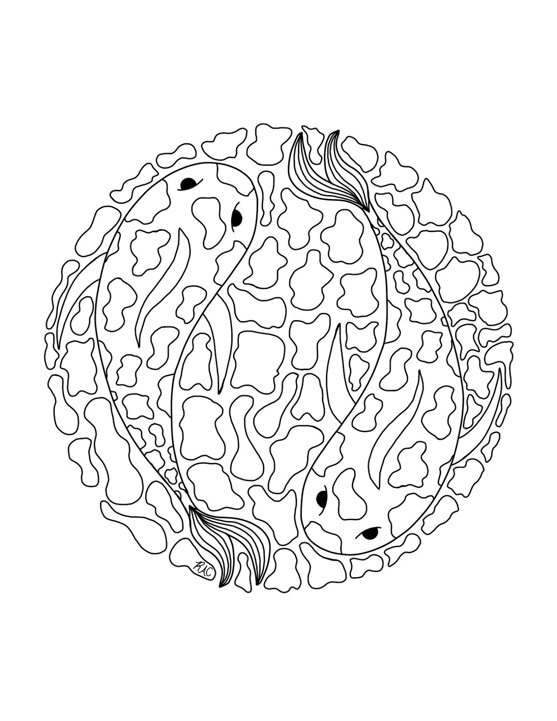 Koi Fish Coloring Page Digital Download | Etsy