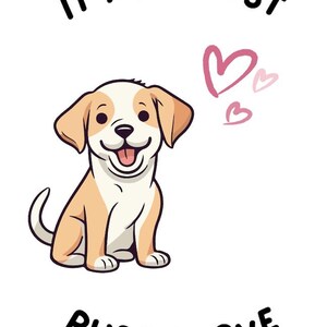 Puppy Love - cartão de felicitações em branco para imprimir