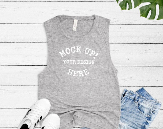 Bella Canvas 8803 Athletic Heather Muscle Tank Mockup Muscle Bella Canvas 8803 Athletic Heather Muscle Tank Mockup Muscle