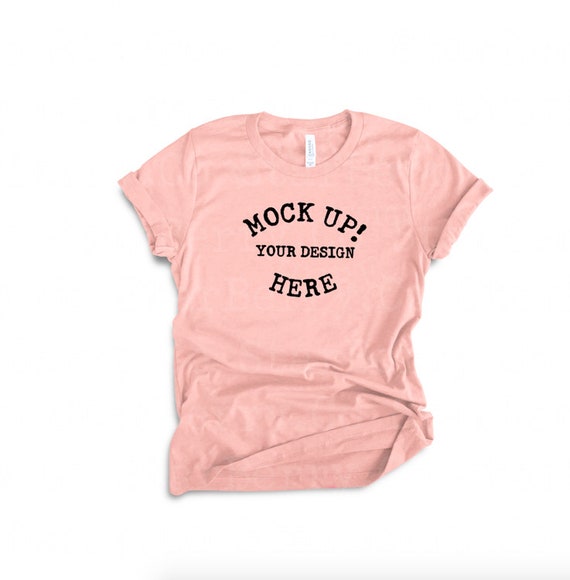 3413 Bella Canvas  Heather Peach Basic T Mock Up