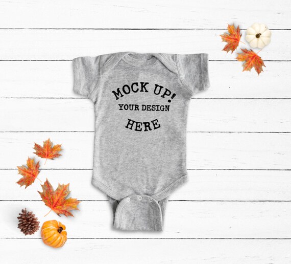 4400 Heathergrey Baby Onesie Mockup Baby Onesie Mock Up