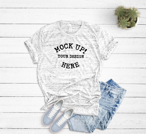 Download Bella Canvas 3650 White Marble Unisex T-Shirt Mockup Flat ...