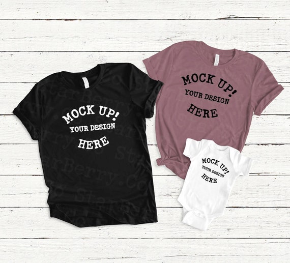 3001 Bella Canvas Mauve Black White Onesie Mommy And