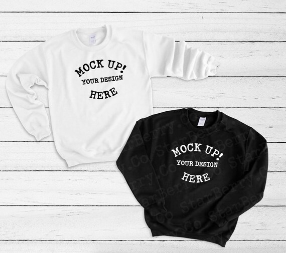 Download 18000 Gildan Couples Mockup Black And Whiteblank Unisex ...