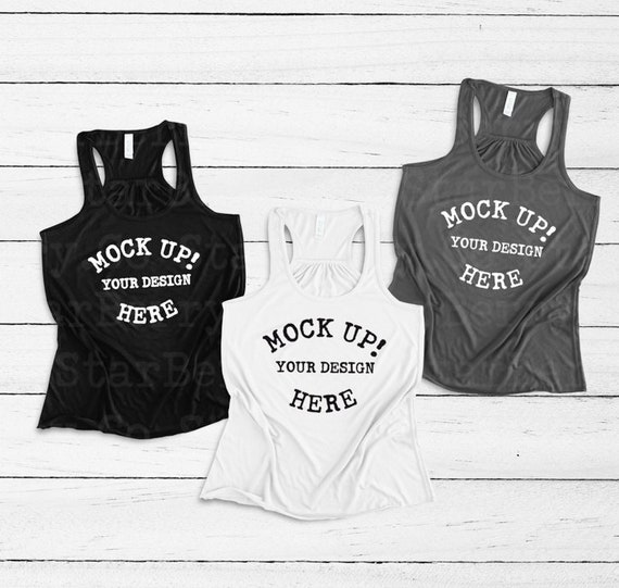8800 Bella Canvas Flat Lay Blank Tank Mockup Black