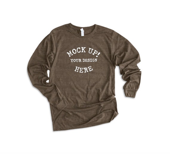 Bella Canvas 3501 Heather Brown Mockup Plain Long Sleeve Bella Canvas 3501 Heather Brown Mockup Plain Long Sleeve