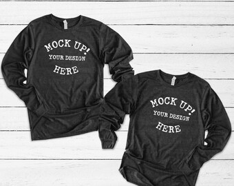 3501 Bella Canvas Long Sleeve Tee Template Blank Heather Etsy