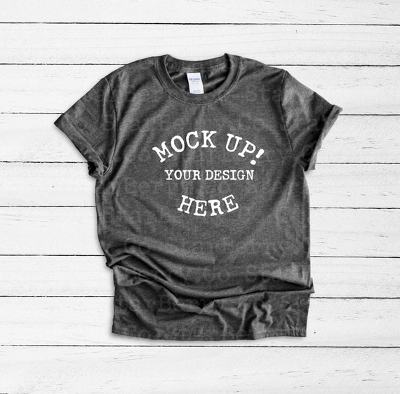 Download Free Gildan 64000 Unisex Dark Heather T-Shirt PSD Mockup Template (PSD) - Download Free Gildan ...
