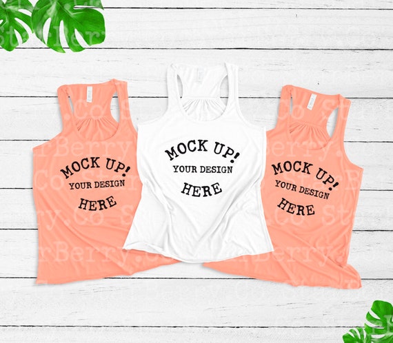 Download Free Bella Canvas 8800 Tank Top Flat Lay Mockups Womens ...