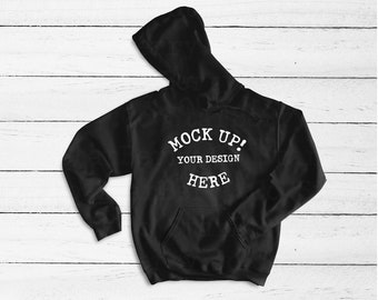 Download Free Gildan 18500 Blank Hoodie Flat Lay Hooded Sweatshirt Black Unisex Sweatshirt Mockup Gildan Sweatshirt Mockup Apparel Mockups Template Mockup Free Psd PSD Mockup Template