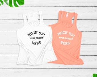 Download Bella Canvas 8800 Tank Top Mockup Racerback Tank White And Sunset Mock Ups Tank Top Flat Lay Tank Mock Up Mock Ups Tank Top Mockups Fashion T Shirt Mockup Psd File PSD Mockup Templates