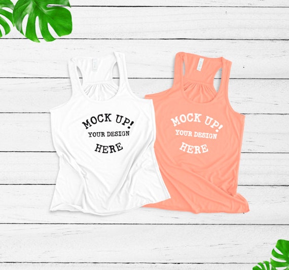Bella Canvas 8800 Tank Top Mockup Racerback Tank White Bella Canvas 8800 Tank Top Mockup Racerback Tank White