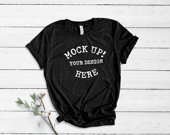 Download 3001 Black Tee Fall Tee Flatlay Bella Canvas Unisex T Shirt Mockup Flat Lay Tee Shirt Mockup Mock Up T Shirt Mockup T Shirt Mockup Free Download Mockup Kaos