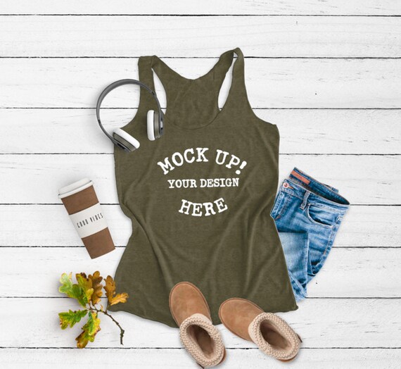 6733 Military Green Next Level Styled Fall Themed Mockup