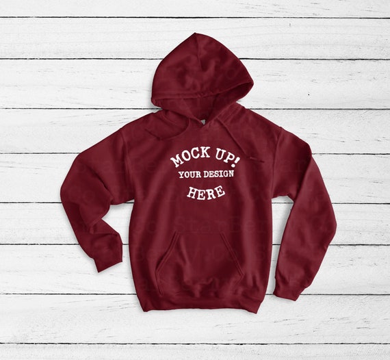 Download Gildan 18500 Blank Maroon Hoodie Mock Up Fall Sweater