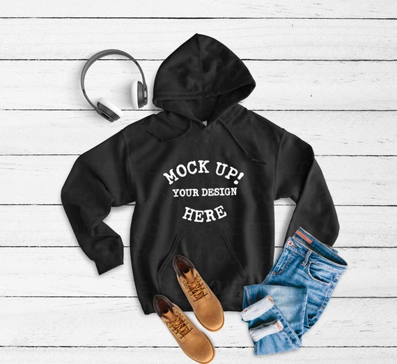 Download Free Gildan 18500 Adult Hooded SweaT-Shirt Black Unisex ...