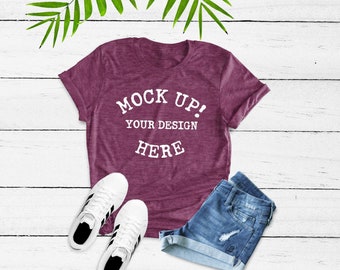 Download Unisex Heather Maroon T Shirt Mockup Flat Lay Mockup Blank T Shirt Mockup Women T Shirt Mockup Shirt Mock Up No Label T Shirts Gildan Apparel Mockup Psd File
