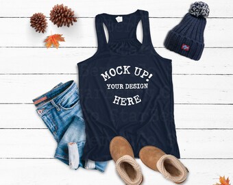 Download 8800 Midnight Bella Canvas Blank Tank Mock Up Racerback Tank Mock Ups Women S Flowy Tank Top Flat Lay Tank Top Mockup Fall Apparel Free New 3d Mockups Psd Files PSD Mockup Templates