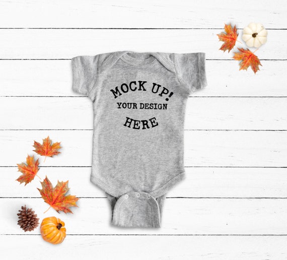 4400 Heathergrey Baby Onesie Mockup Baby Onesie Mock Up Etsy