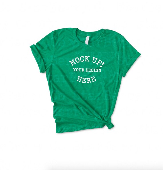 3001 Bella Canvas Heather Kelly Basic T Shirt Mockup Bella Etsy