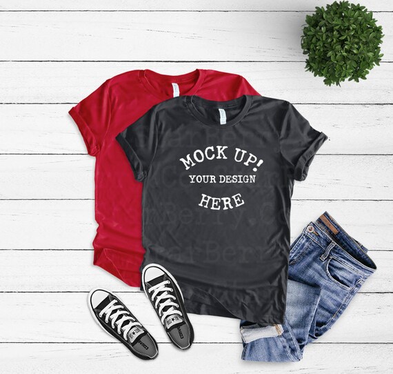 Bella Canvas 3001 Tee Shirt Mock Up T Shirt Mockup Asphalt Etsy
