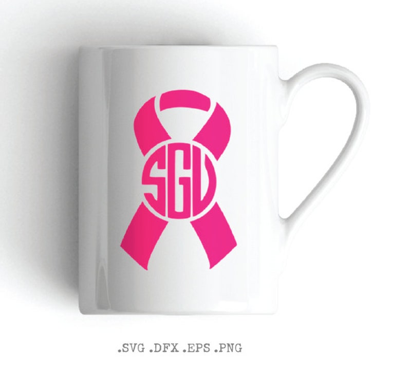 Download Cancer Ribbon Monogram Frame SVG Awareness Ribbon SVG ...