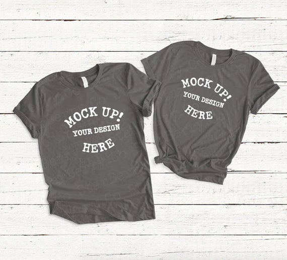 3001 Bella Canvas Asphalt Couple T Shirt Mockup Flat Lay Tee Etsy
