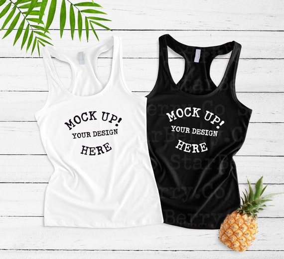 Download Next Level 6633 Black And White Tank Top Mock Up Tank Mockup Etsy