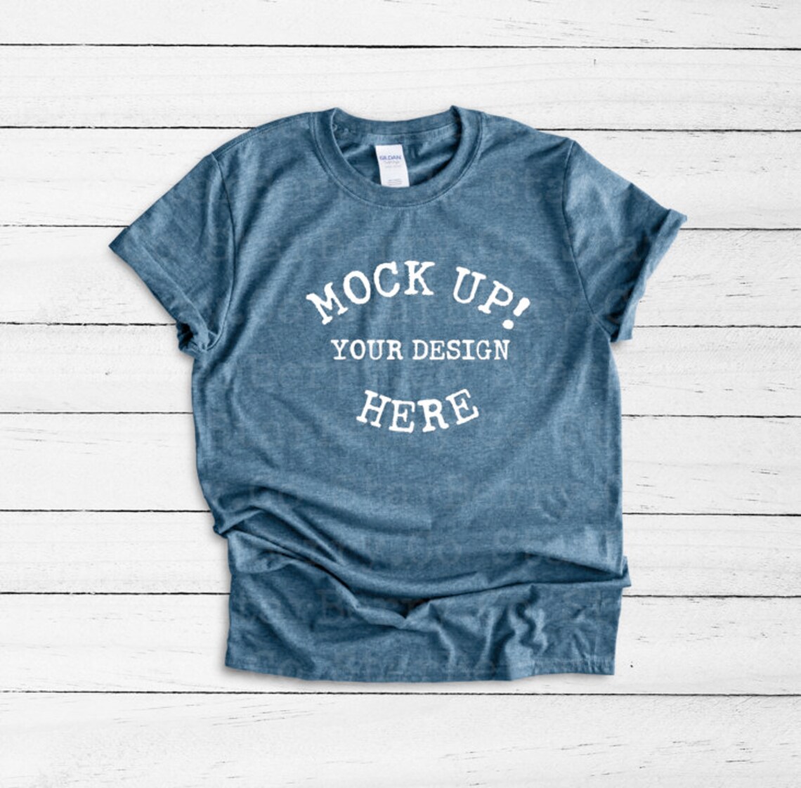 Download Gildan 64000 Unisex Heather Forest Green t shirt mockup | Etsy