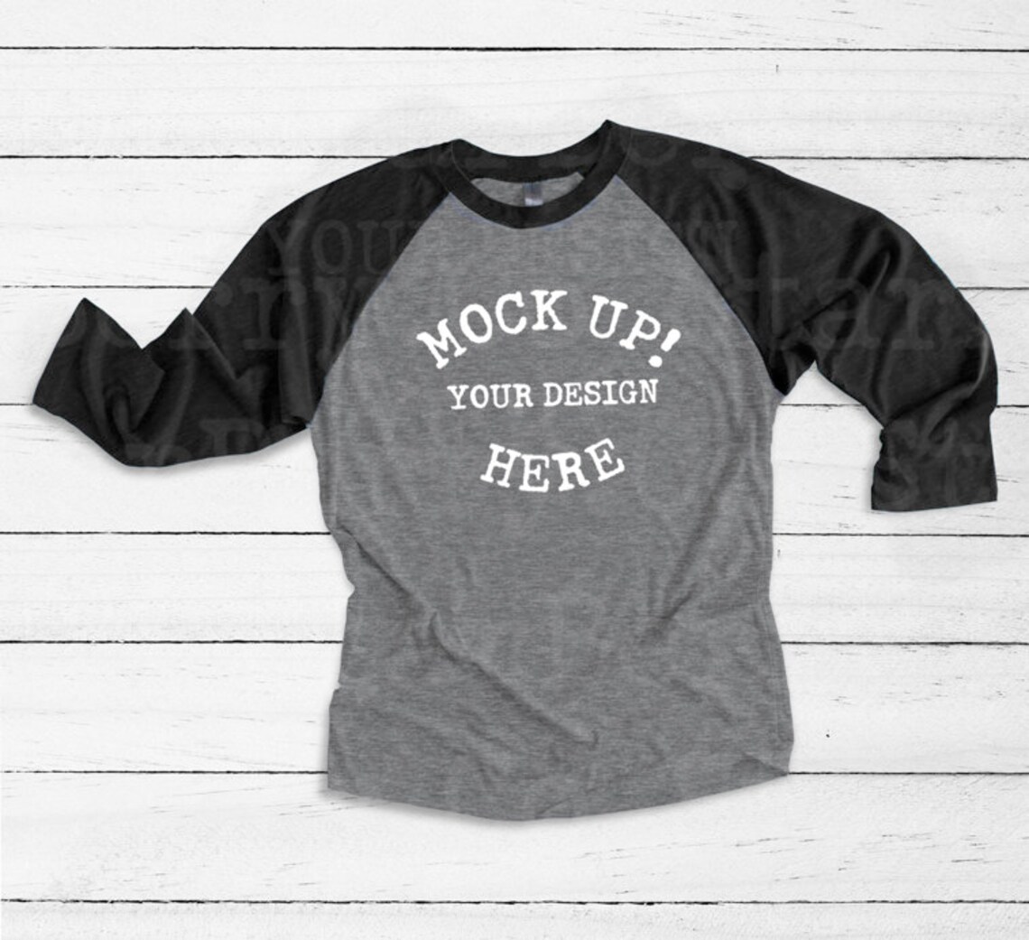 Download Next Level 6051 mock up Unisex Tri-Blend 3/4 Raglan Sleeve | Etsy