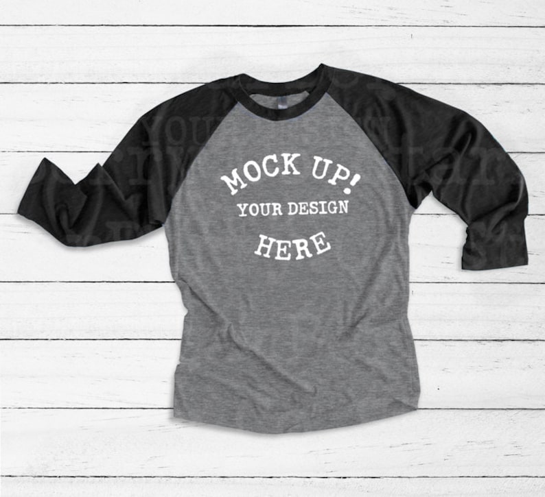 Next Level 6051 mock up Unisex TriBlend 3/4 Raglan Sleeve