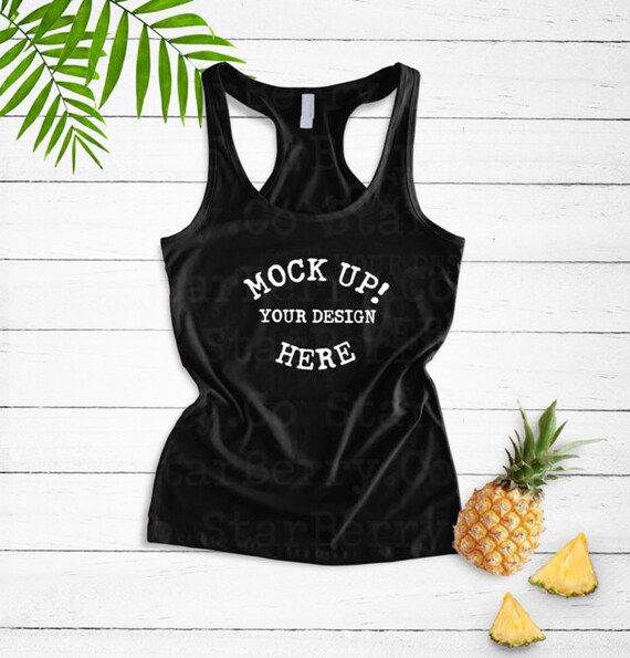 Next Level 6633 Jersey Racerback Tank Black Tank Mockup Etsy