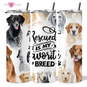 Rescate de perros Tumbler Wrap PNG, mamá perro sin costuras, sublimación de vaso flaco de 20 oz, amante de los perros recto de 20 oz png, descarga digital, sublimación png