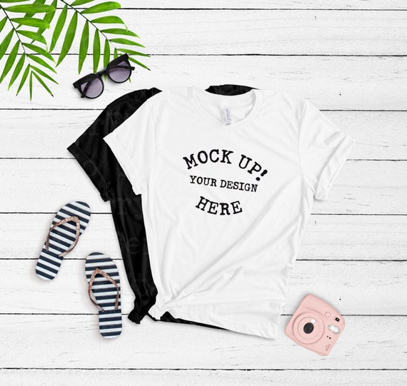 Bella Canvas 3001 Summer Styled Shirt Mock Up Unisex Etsy
