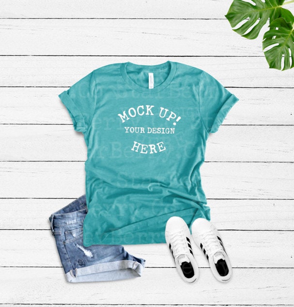 Download Bella Canvas 3413 Unisex Triblend Teal Tee Mockup Bella Etsy