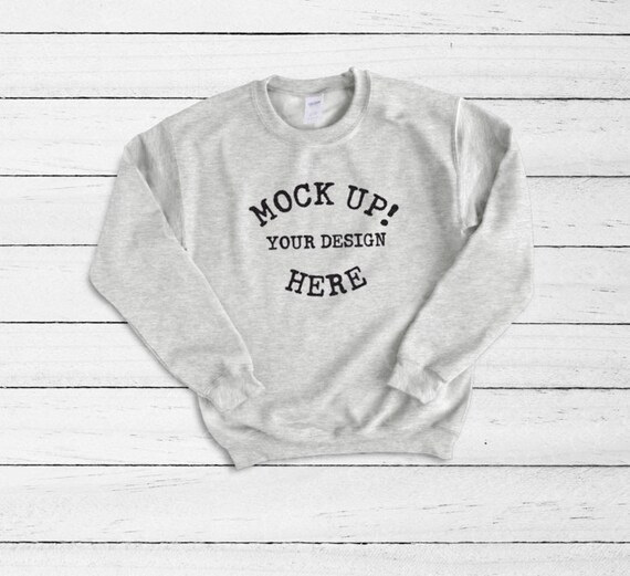 18000 Gildan Sweatshirt Blank Mock Up Athletic Heather Etsy