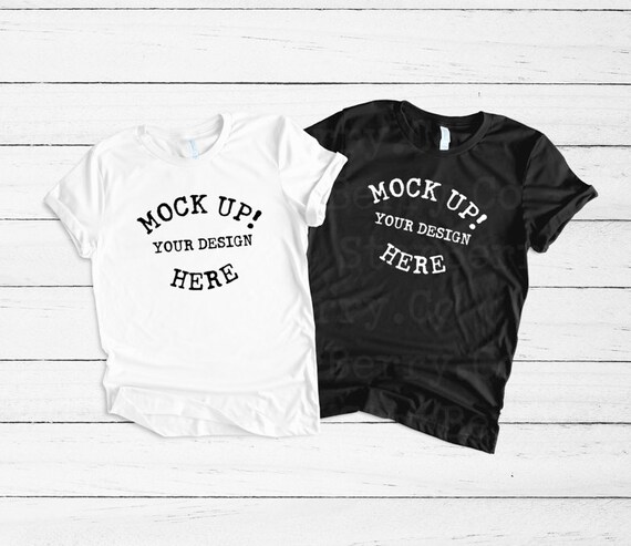 Bella Canvas 3001 plain t shirt mock up couples t shirt flat | Etsy