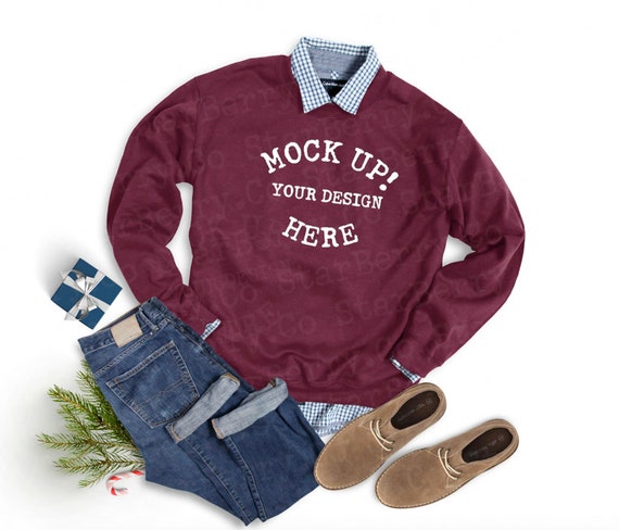 Gildan Sweatshirt Mock Up Christmas Styled 18000 Gildan Etsy