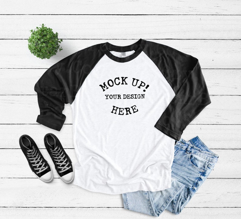 Download Next Level 6051 mock up Unisex Tri-Blend 3/4 Raglan Sleeve | Etsy