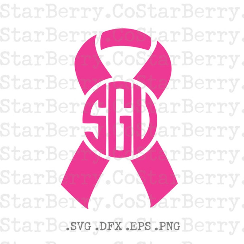 Download Cancer Ribbon Monogram Frame SVG Awareness Ribbon SVG ...