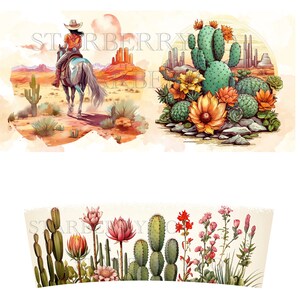 Cowgirl Desert Cactus 40oz Quencher Tumbler Wrap, Cow Girl Tumbler Png ...