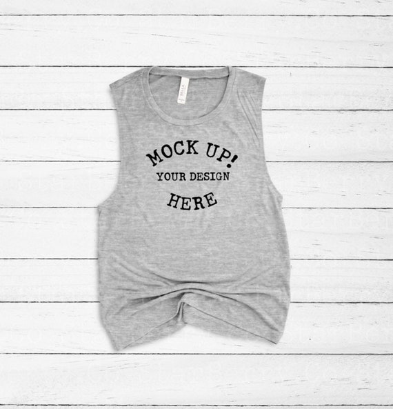 Bella Canvas 8803 Athletic Heather Plain Muscle Tank Mock Up Etsy