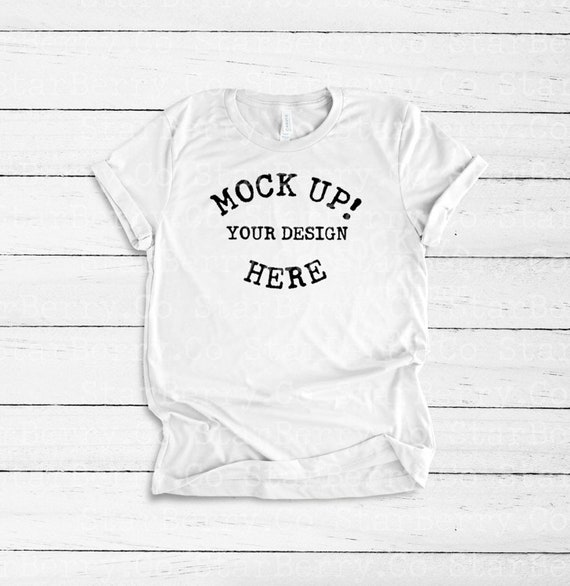 Bella Canvas 3001 White Unisex Blank Apparel T Shirt Mock Etsy