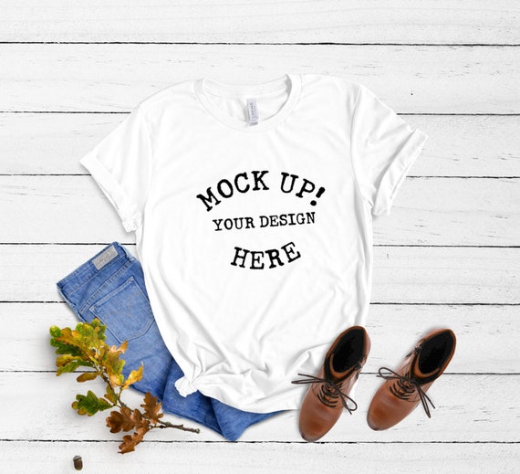 3001 White Teebella Canvas Autumn Fall Tee Flatlay Unisex Etsy