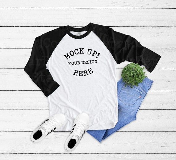 Download Unisex Tri Blend 3 4 Raglan Sleeve Next Level 6051 Mock Up Etsy