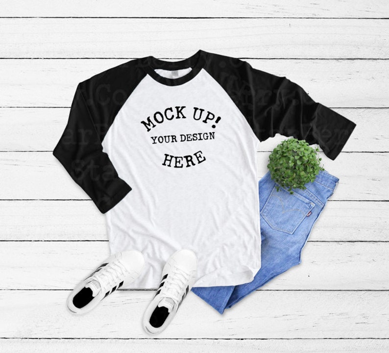 Unisex TriBlend 3/4 Raglan Sleeve Next Level 6051 mock up